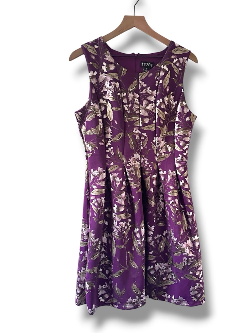 Enfocus Studio Purple Floral Sleeveless Dress Women’s Size 14 Party Formal